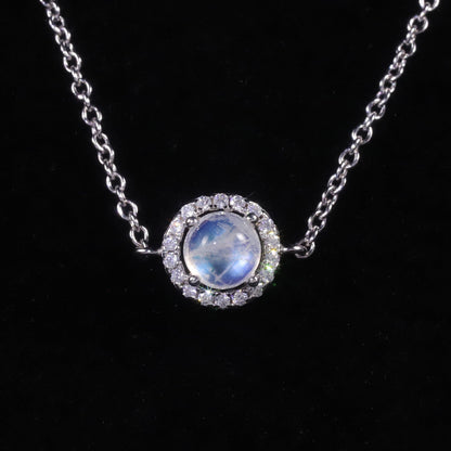 Moonstone bracelet with a round moonstone dainty and classic charm bracelet for women silver bracelet