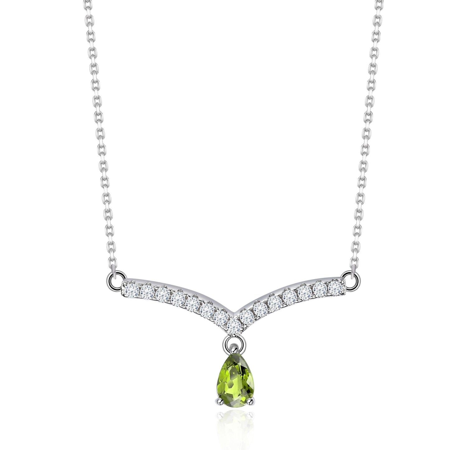 V-shape moonstone necklace curved bar necklace gift for her birthstone necklace