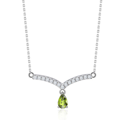 V-shape moonstone necklace curved bar necklace gift for her birthstone necklace