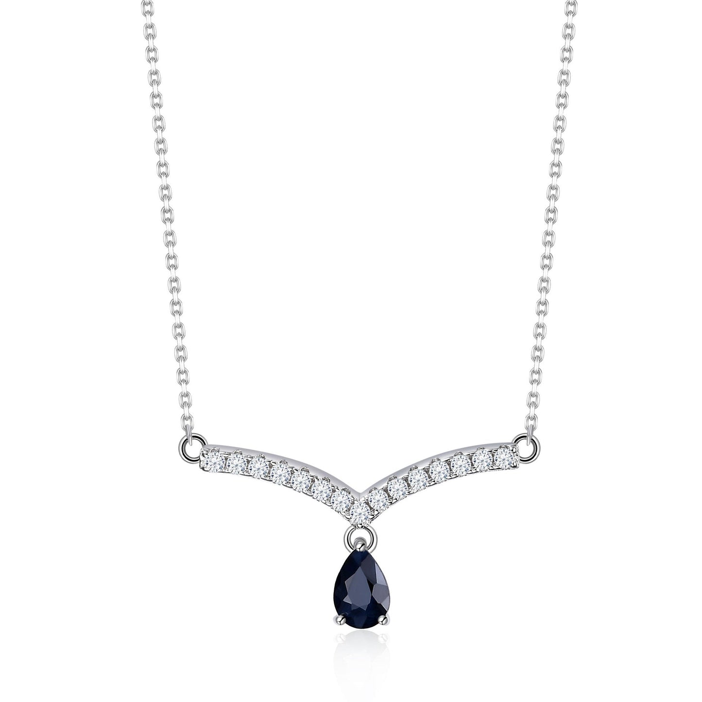 V-shape moonstone necklace curved bar necklace gift for her birthstone necklace