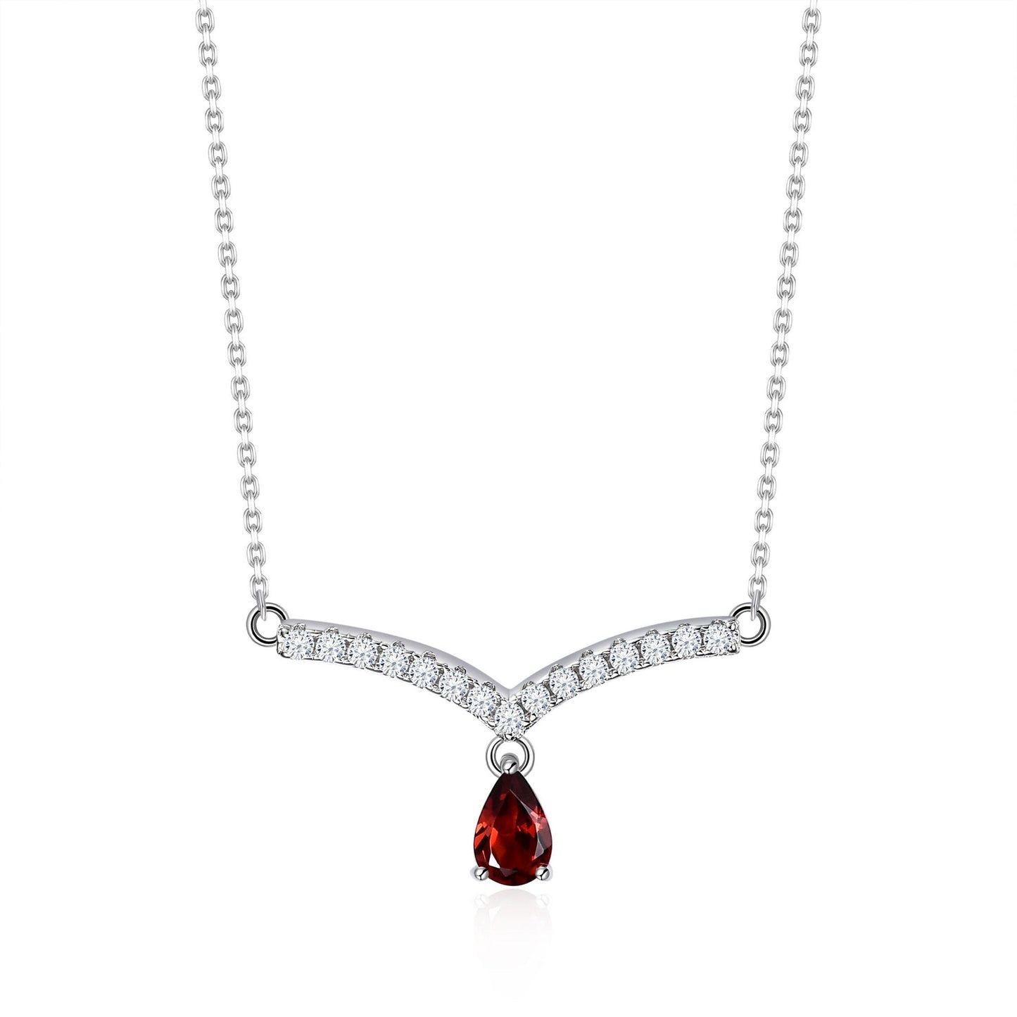 V-shape moonstone necklace curved bar necklace gift for her birthstone necklace
