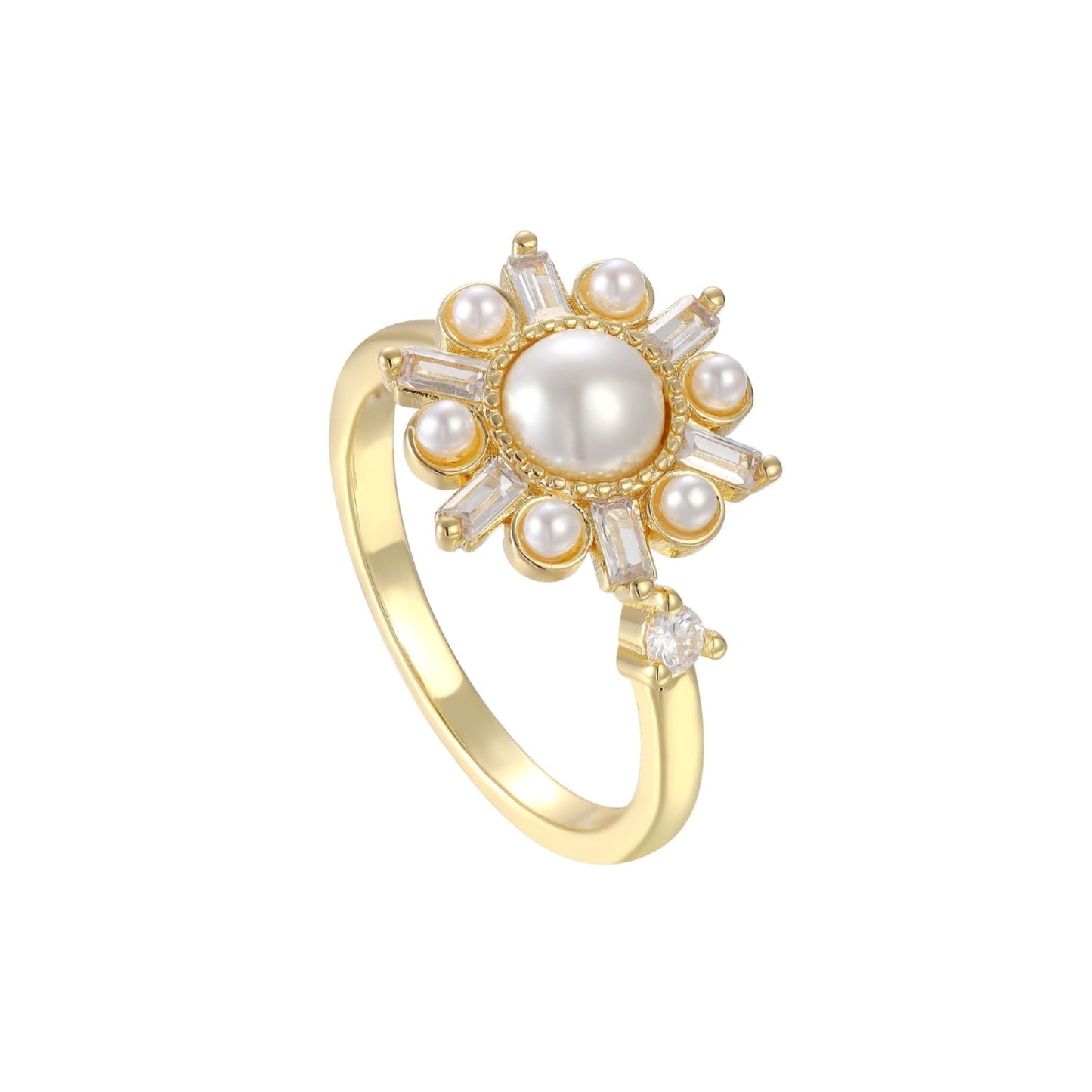 Pearl anxiety ring made of 925 sterling silver