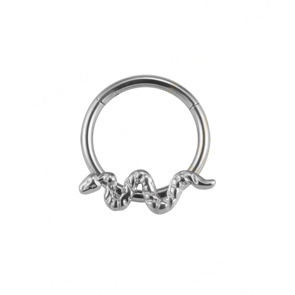 Snake nose ring titanium septum clicker