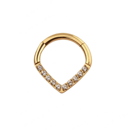 Gold septum rings titanium V shape
