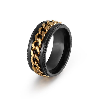 Rotatable bottle opener ring black