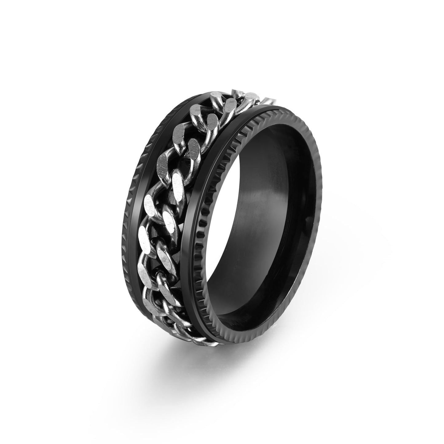 Rotatable bottle opener ring black