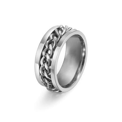 Rotatable bottle opener ring silver