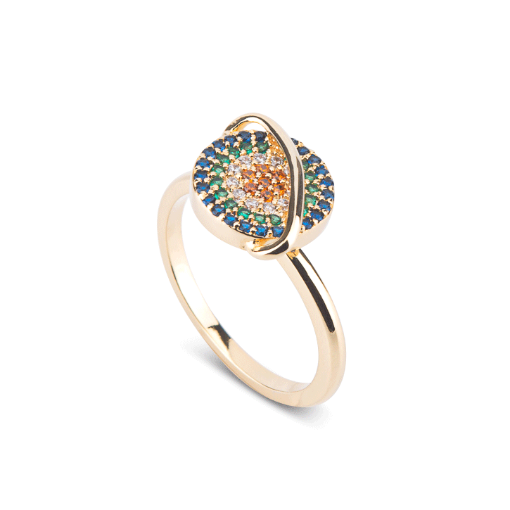 Rotatable planet anxiety ring 925 sterling silver