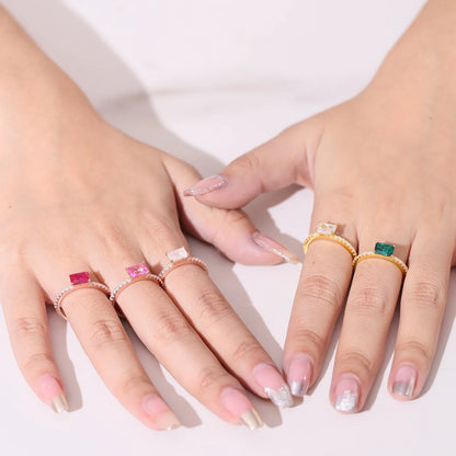 Unique moonstone ring with an emerald moonstone sterling silver