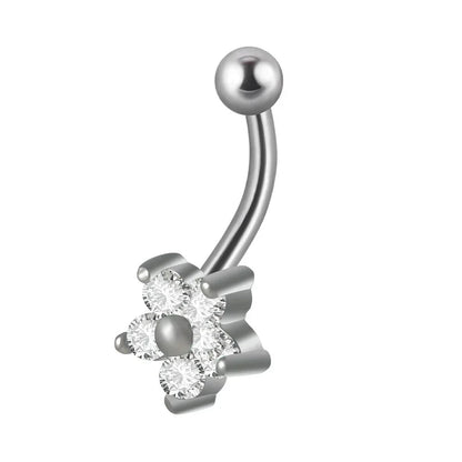Cute jestrum piercing with clear pink rainbow diamond titanium curved barbell