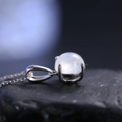 Real moonstone necklace simple and dainty June Birthstone necklace for women