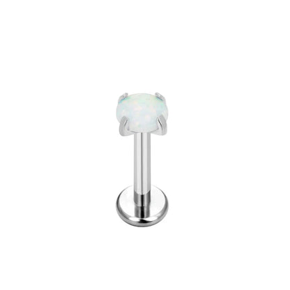 Opal medusa piercing with white blue purple opal cute and tiny titanium lip stud nose stud ear stud