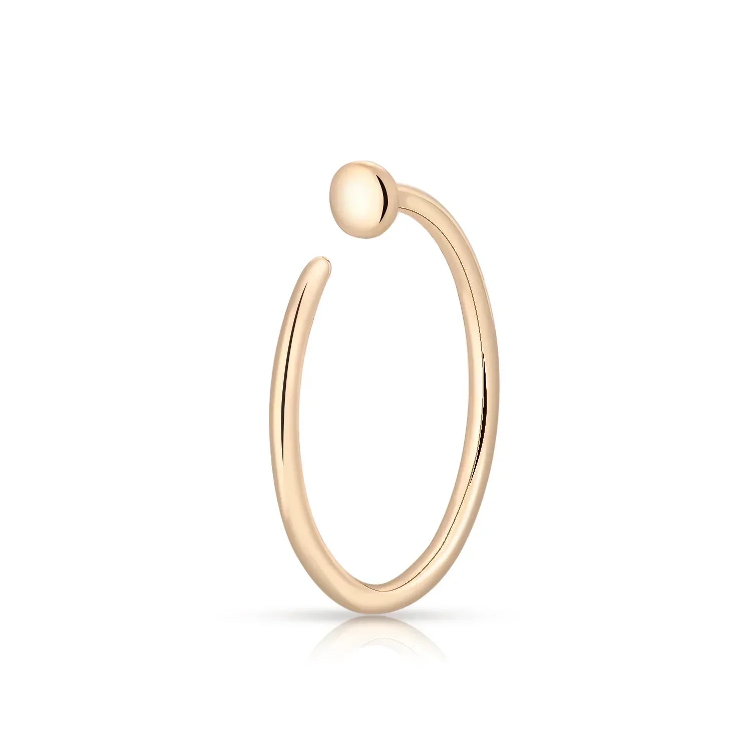 Minimalist open gold ring from Rosary Milano fashion jewelry on white background
