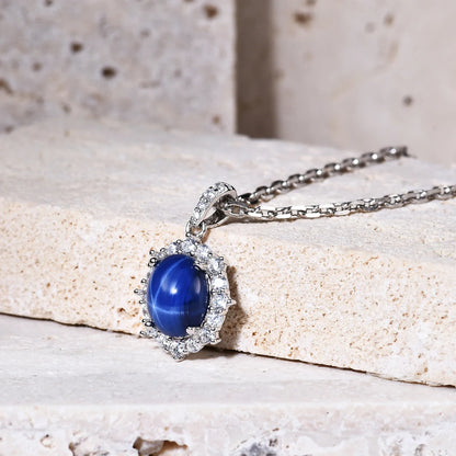 Star sapphire necklace lab-created vintage-style grandma necklace