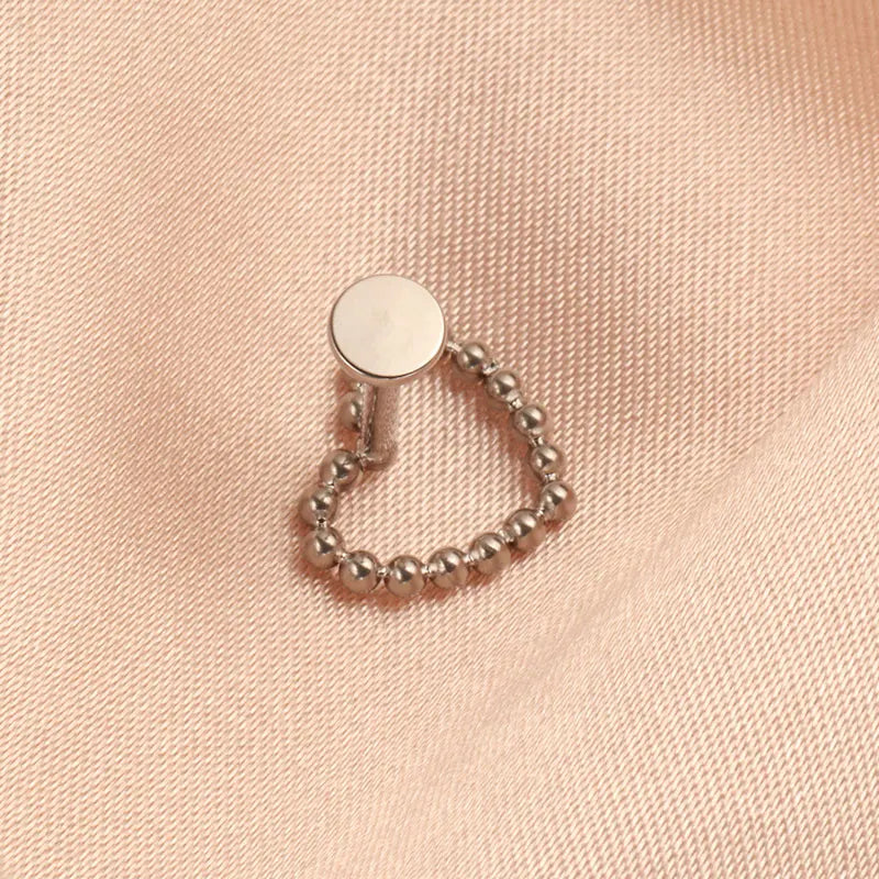 Titanium labret stud heart-shaped 16G