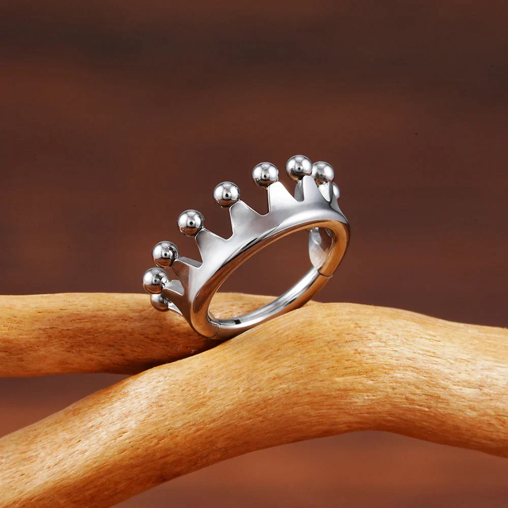 Crown piercing crown helix earring ASTM F136 titanium conch earlobe snug piercing