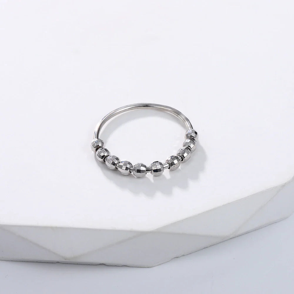 Sterling silver anxiety ring with beads