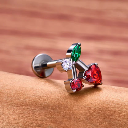 Cherry nose stud titanium cherry stud earring cute nose studs