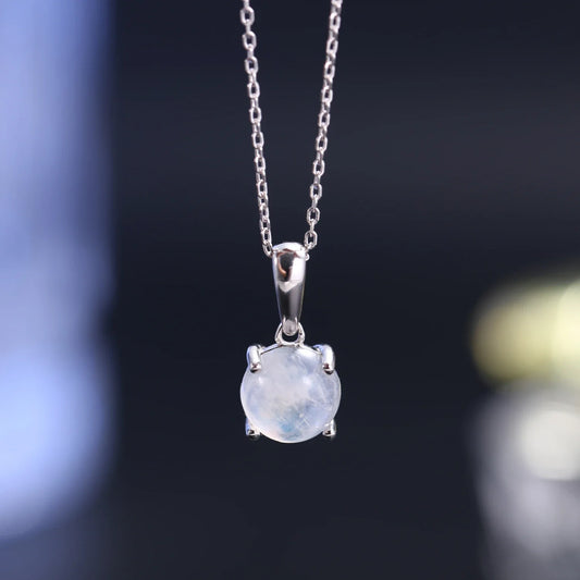 Real moonstone necklace simple and dainty June Birthstone necklace for women