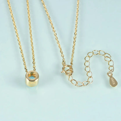 Green moissanite necklace small and dainty moissanite bezel necklace gold necklace for women