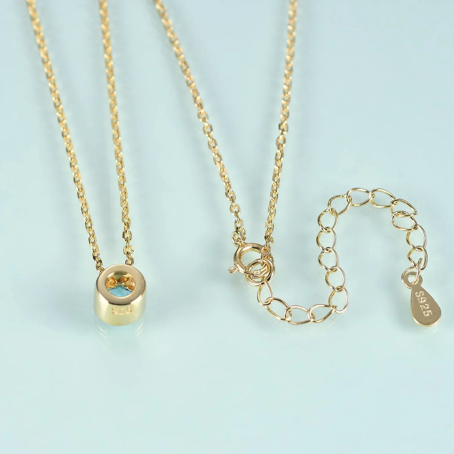 Green stone necklace with an emerald green cz stone dainty necklace