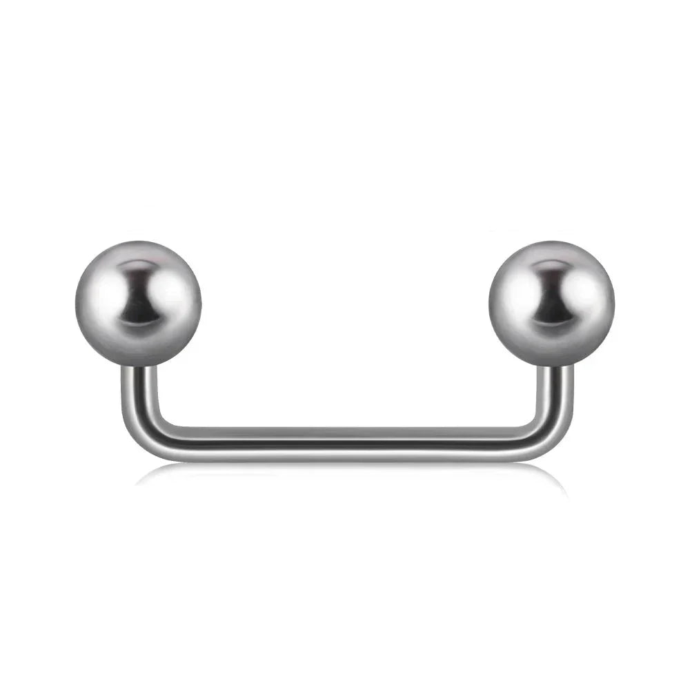 Surface bar with balls minimalist and dainty titanium surface piercing surface barbell