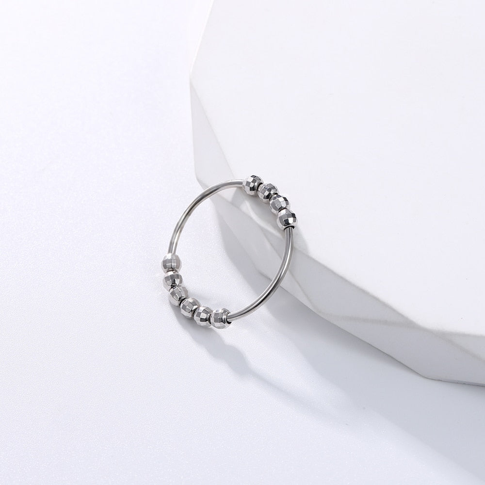 Sterling silver anxiety ring with beads
