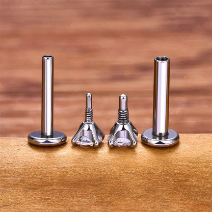 Ashley piercing stud titanium lip piercing stud labret stud with CZ stones cute ashley piercing jewelry