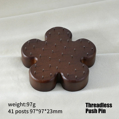 Stud earring display made of beech wood lip stud nose stud display flower shape