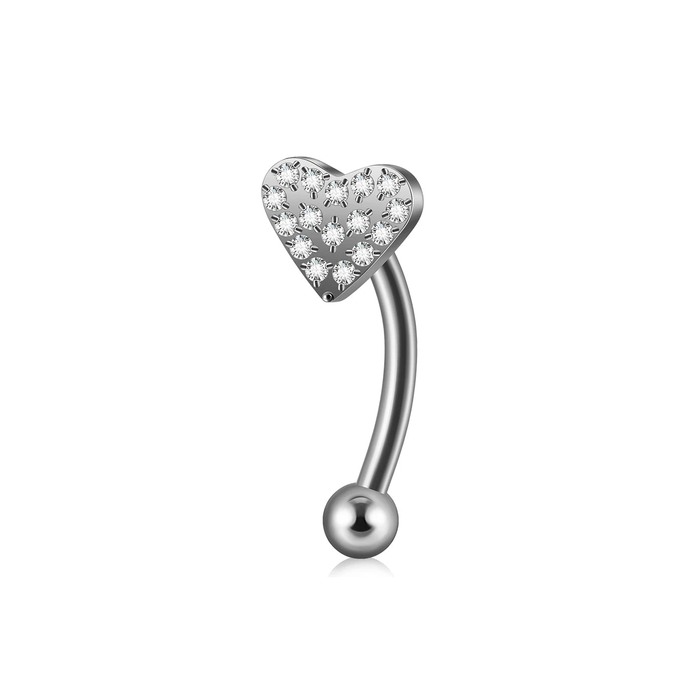 Heart vertical labret jewelry unique vertical labret jewelry tItanium curved barbell