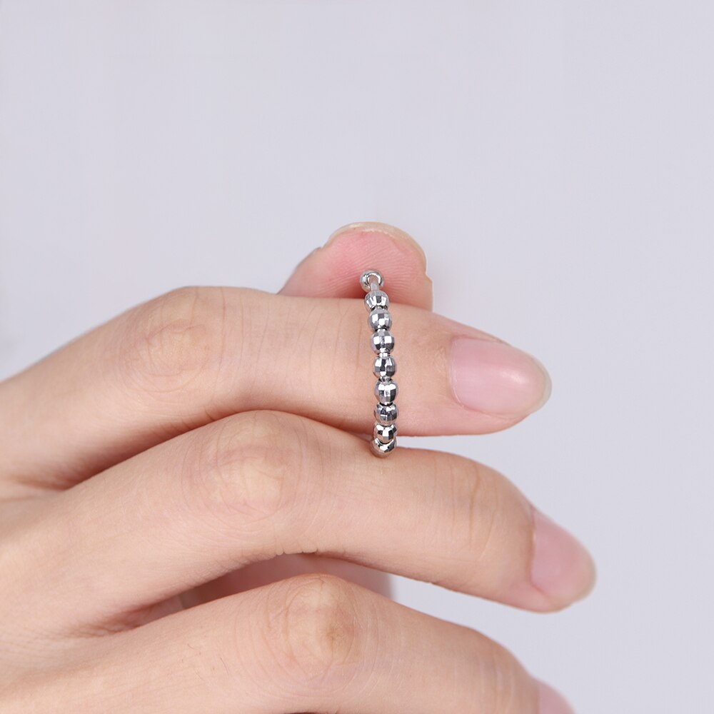 Sterling silver anxiety ring with beads