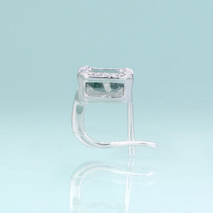 Moss agate earrings with square green moss agate sterling silver earrings