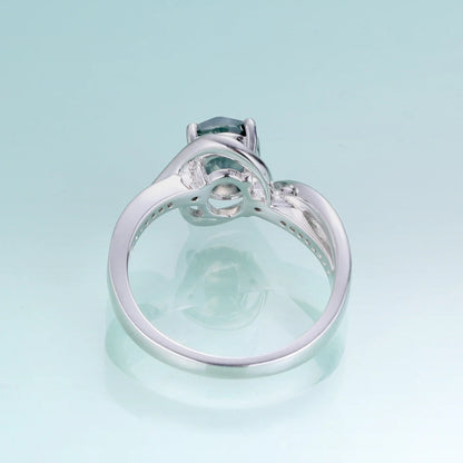 Moss agate and diamond engagement ring sterling silver oval moss agate engagement ring