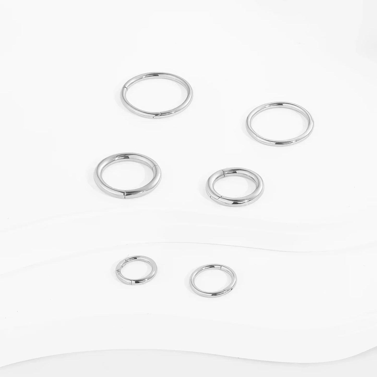 White gold nose ring 14K solid gold nose clicker ring septum ring