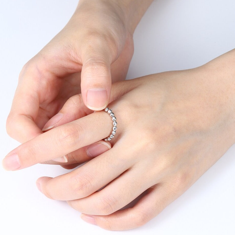 Sterling silver anxiety ring with beads