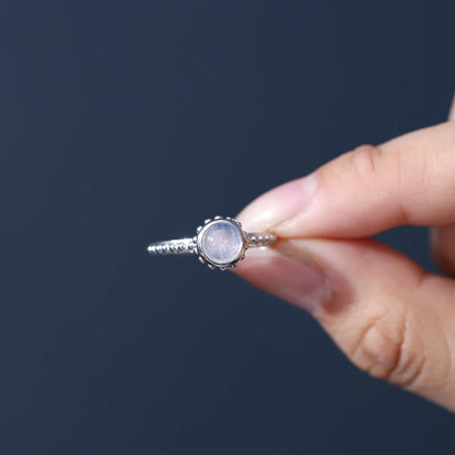 Raw moonstone ring dainty and tiny