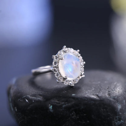 Moonstone engagement ring with a large moonstone oval engagement ring huge moonstone ring