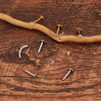 Helix earring set "the smile" titanium piercing studs 16G stud earrings