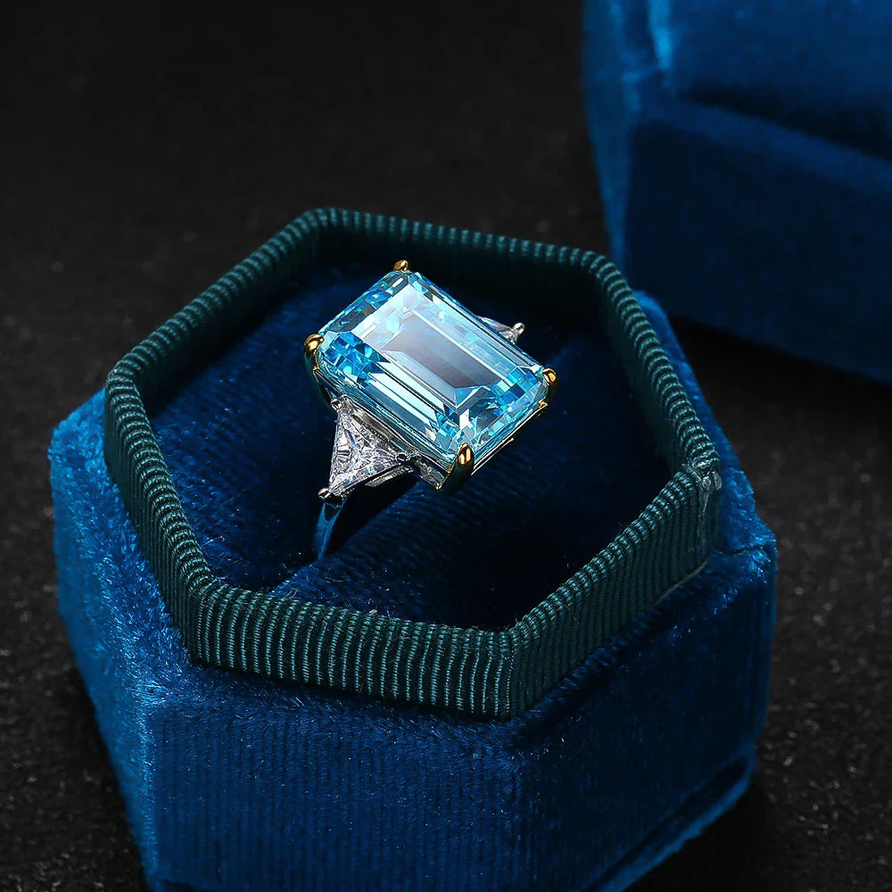 Princess Diana aquamarine ring replica aquamarine cocktail ring sterling silver