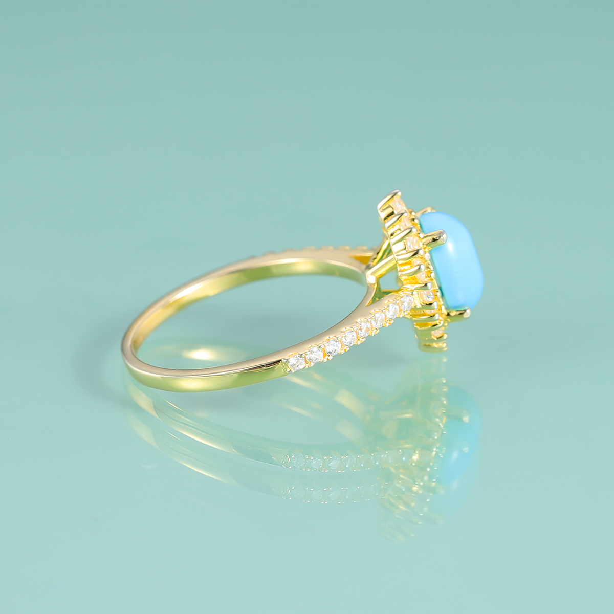 Gold turquoise ring Kate Middleton Princess Diana ring