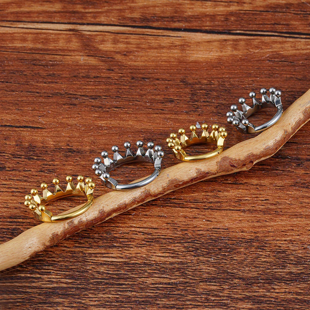 Crown piercing crown helix earring ASTM F136 titanium conch earlobe snug piercing