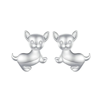 Chihuahua earrings stud earrings silver dog earrings