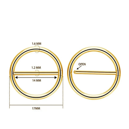 Round nipple rings minimalist and dainty titanium nipple ring bar silver and gold
