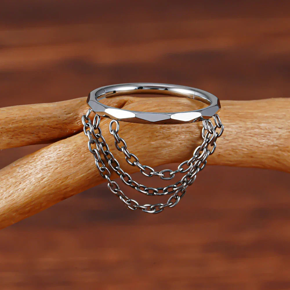Conch ring with chains titanium 16G 10mm 12mm 8mm gold silver conch earring