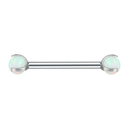 Opal industrial barbell earring titanium 12mm 14mm 16mm 34mm 36mm 38mm nipple piercing 14G