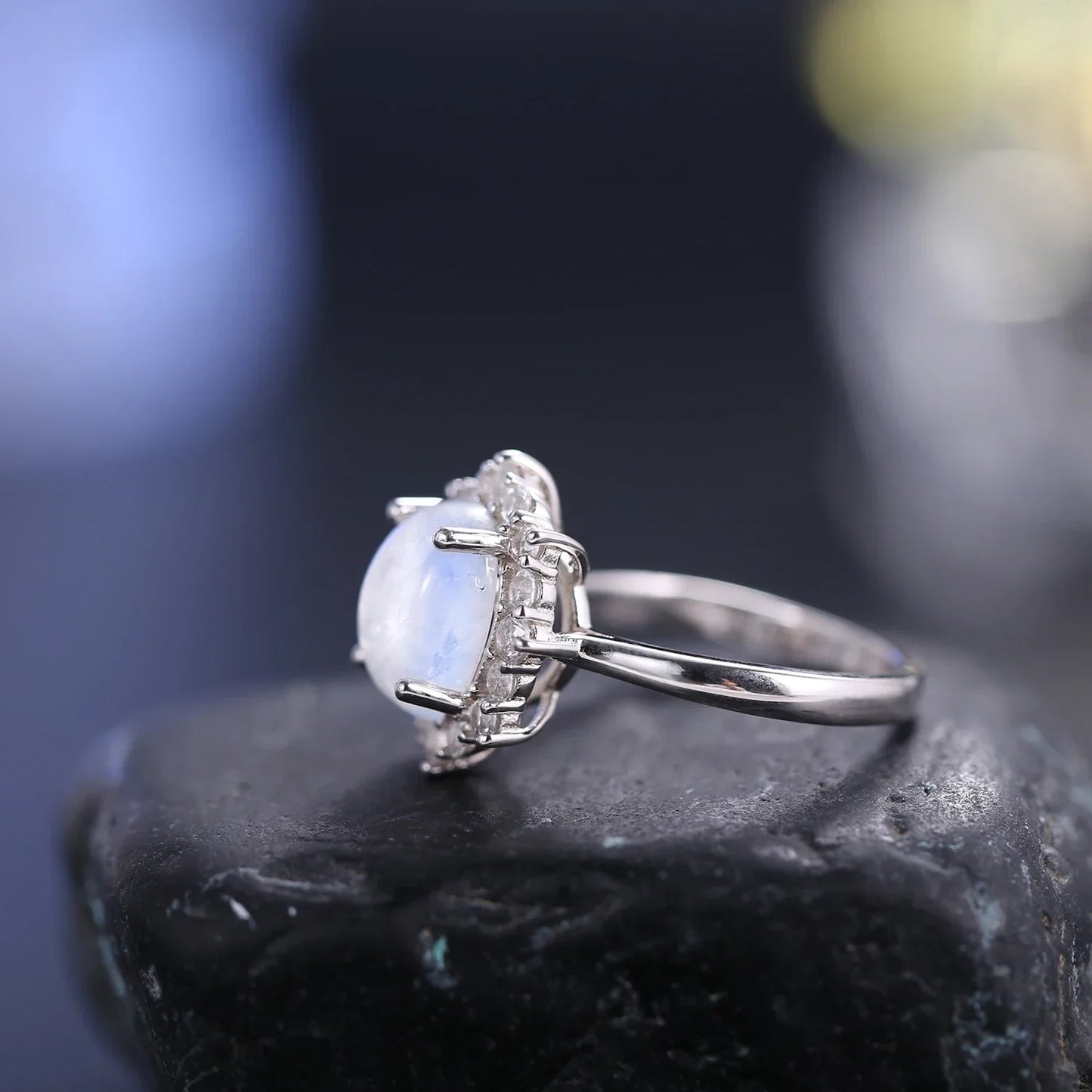 Moonstone engagement ring with a large moonstone oval engagement ring huge moonstone ring