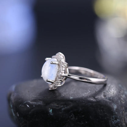 Moonstone engagement ring with a large moonstone oval engagement ring huge moonstone ring