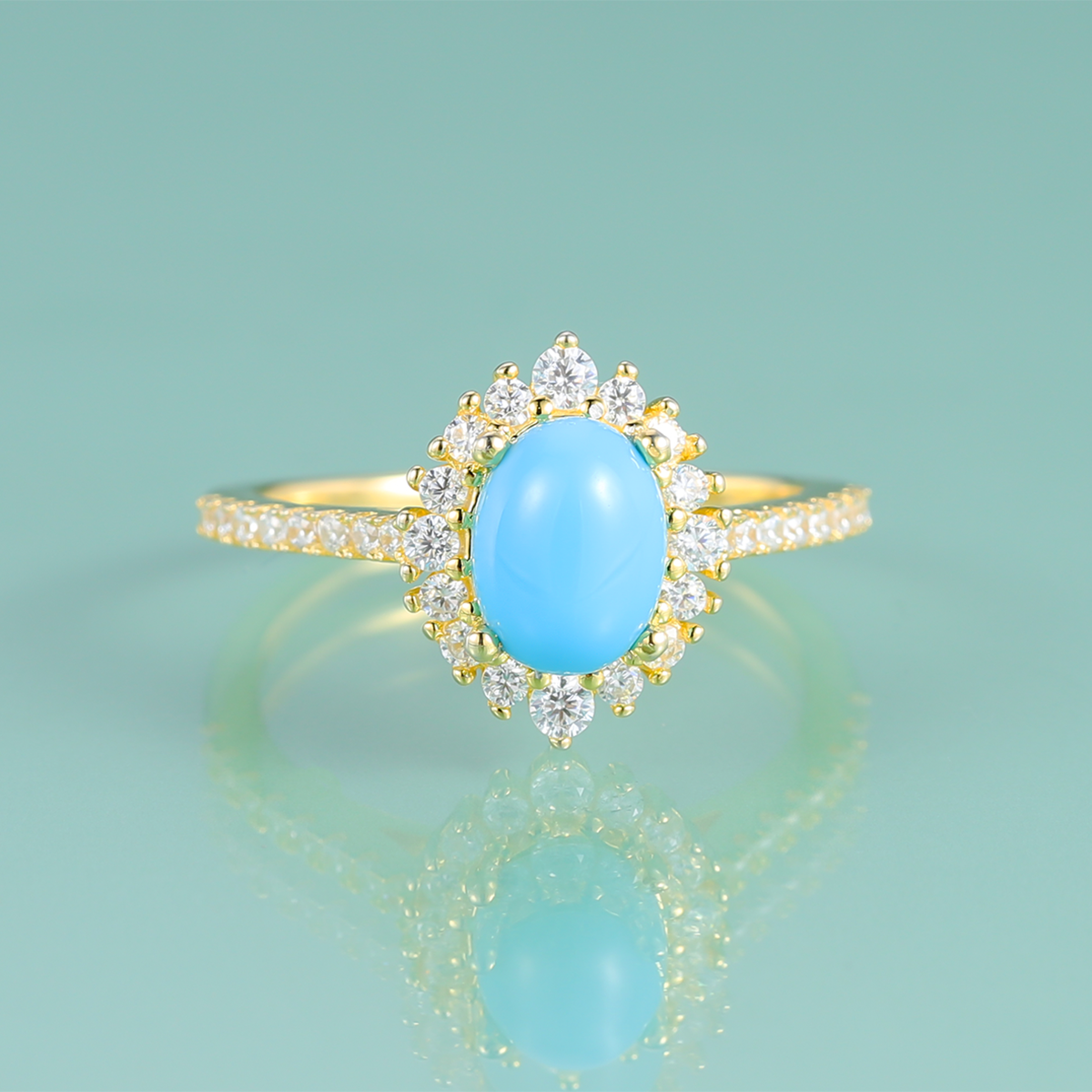 Gold turquoise ring Kate Middleton Princess Diana ring