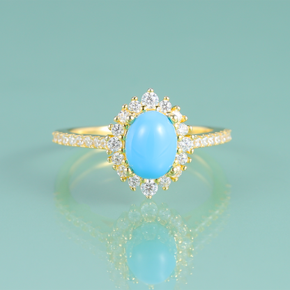 Gold turquoise ring Kate Middleton Princess Diana ring
