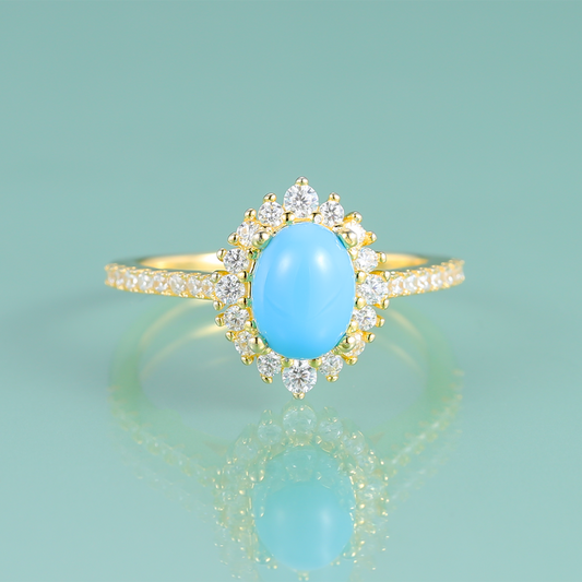 Gold turquoise ring Kate Middleton Princess Diana ring
